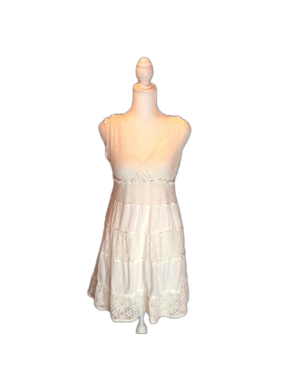 MAX STUDIO Cream Lace Lined Sundress Size XS
